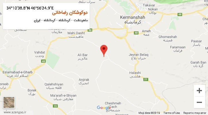 روستای دوکوشکان رضاخانی بر روی نقشه