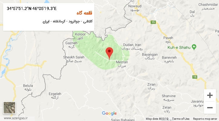 روستای قلعه گاه بر روی نقشه