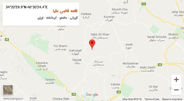 روستای قلعه قاضی علیا بر روی نقشه