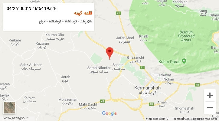 روستای قلعه کهنه بر روی نقشه