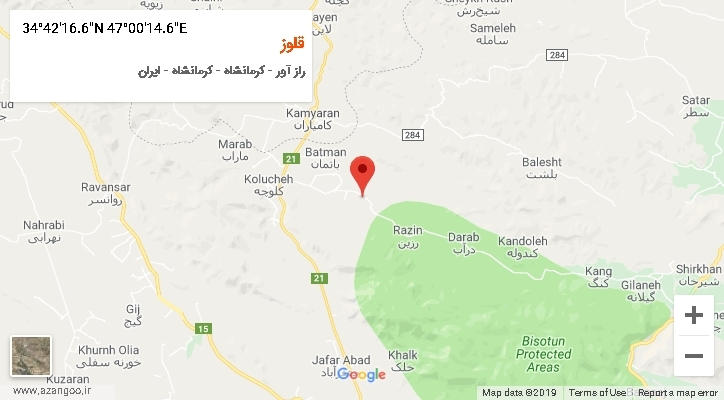 روستای قلوز بر روی نقشه