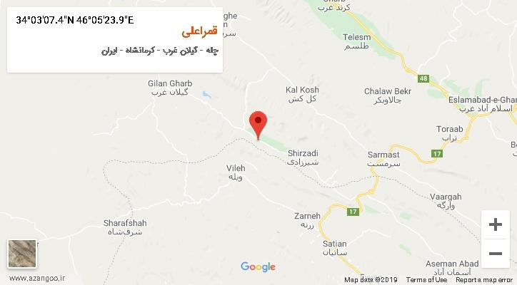 روستای قمراعلی بر روی نقشه