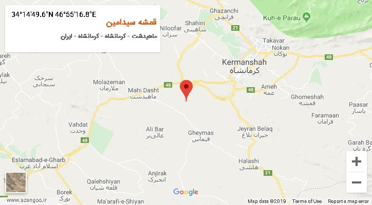 روستای قمشه سیدامین بر روی نقشه