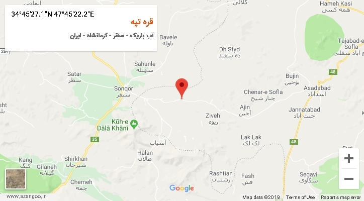 روستای قره تپه بر روی نقشه