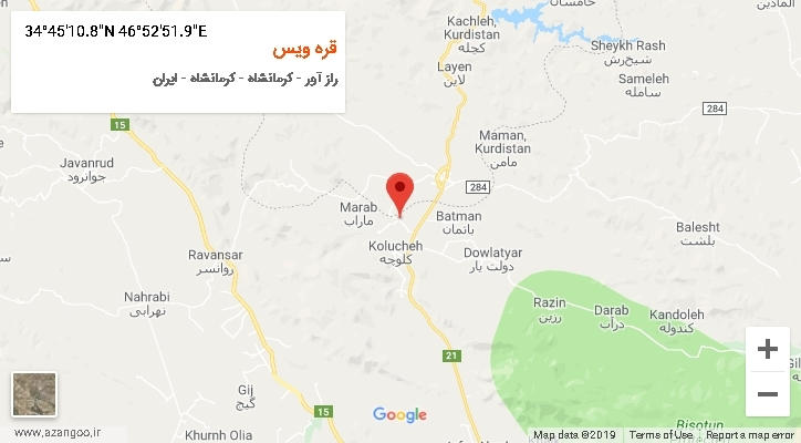 روستای قره ویس بر روی نقشه
