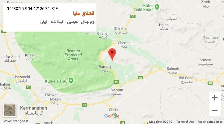 روستای قشلاق علیا بر روی نقشه