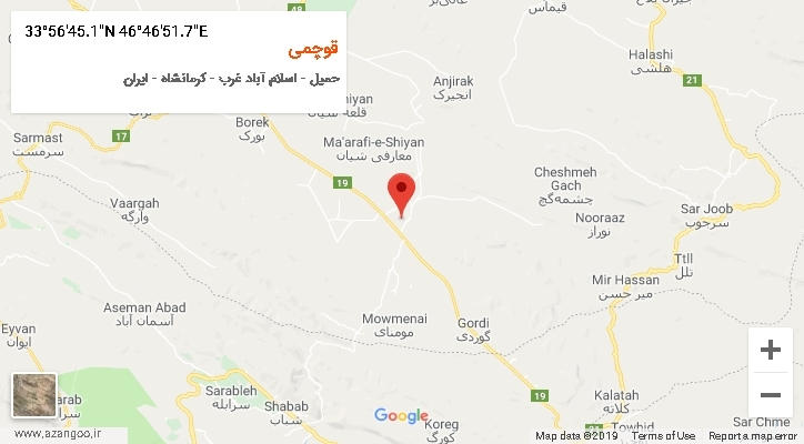 روستای قوچمی بر روی نقشه