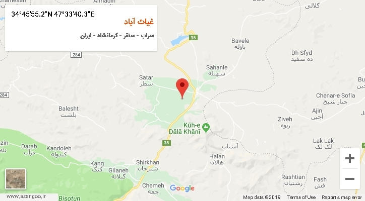 روستای غیاث آباد بر روی نقشه