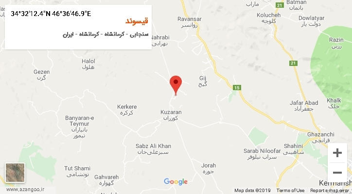 روستای قیسوند بر روی نقشه