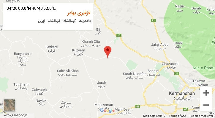روستای قزقبری بهادر بر روی نقشه
