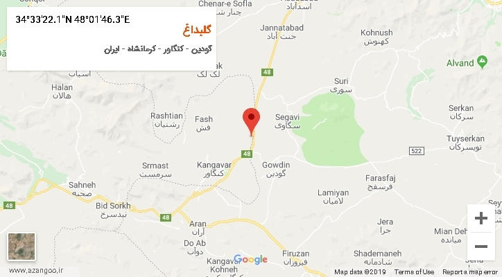 روستای گلبداغ بر روی نقشه