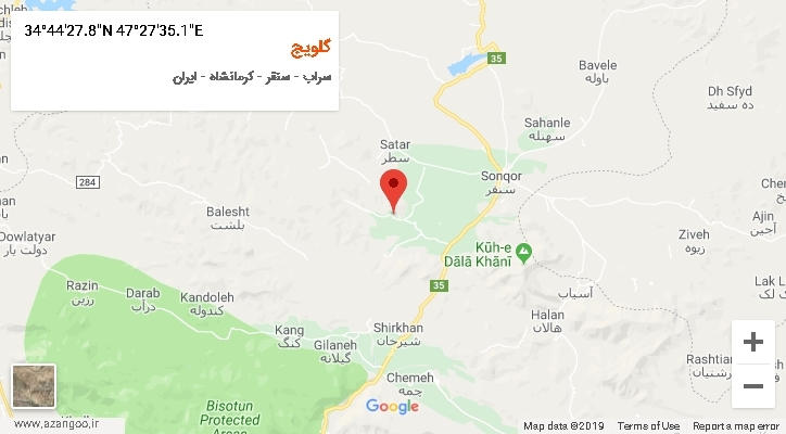 روستای گلویج بر روی نقشه