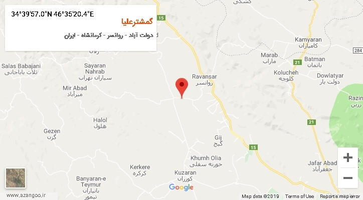 روستای گمشترعلیا بر روی نقشه