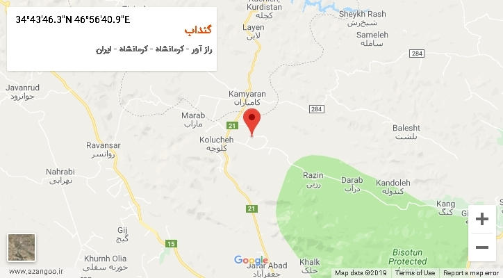 روستای گنداب بر روی نقشه