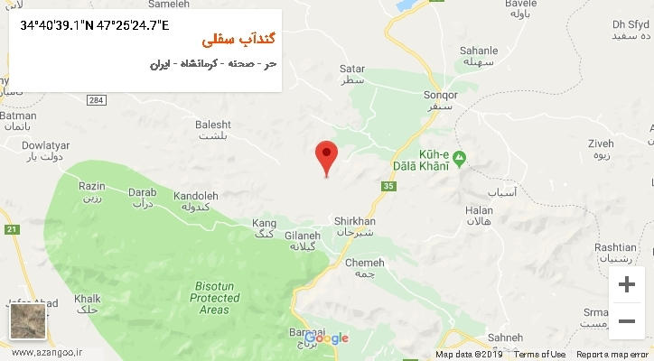 روستای گندآب سفلی بر روی نقشه