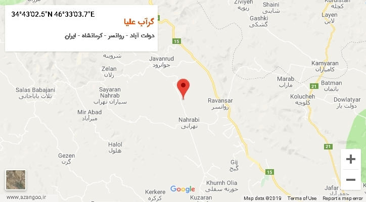 روستای گرآب علیا بر روی نقشه