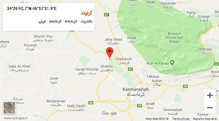 روستای گراوند بر روی نقشه
