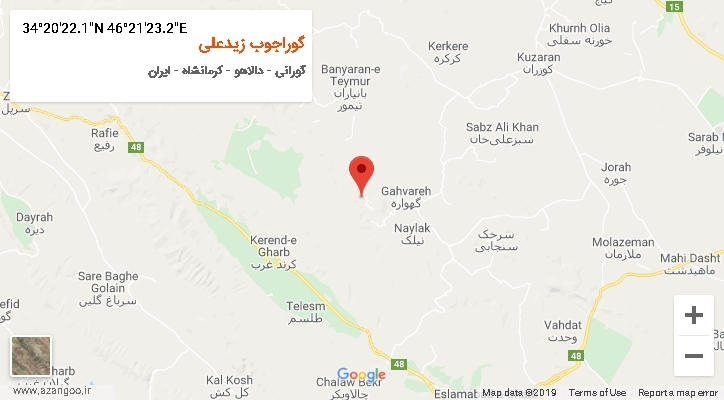 روستای گوراجوب زیدعلی بر روی نقشه