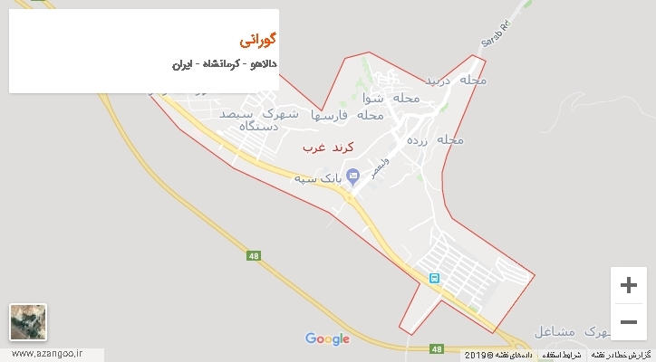 دهستان گورانی بر روی نقشه