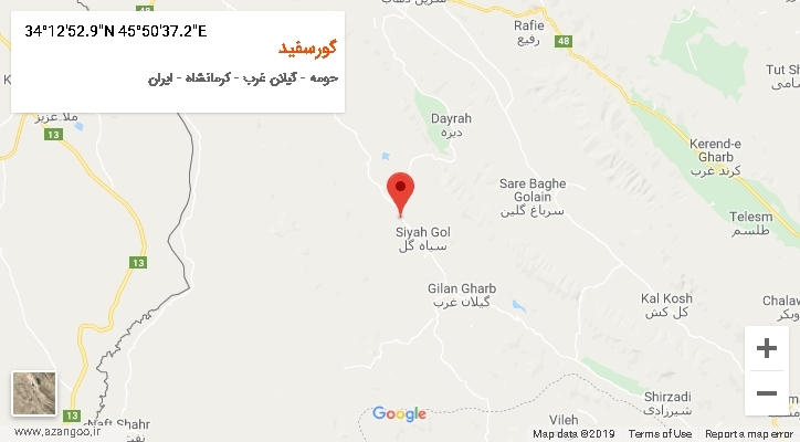 روستای گورسفید بر روی نقشه