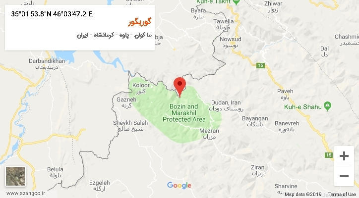 روستای گوریگور بر روی نقشه
