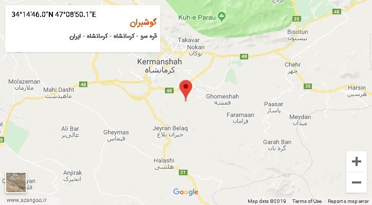 روستای گوشبران بر روی نقشه