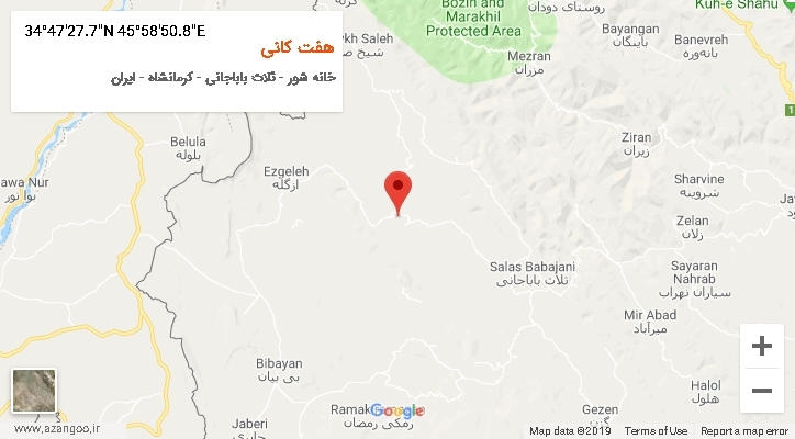 روستای هفت کانی بر روی نقشه