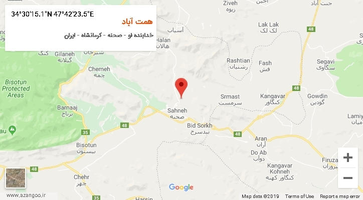 روستای همت آباد بر روی نقشه
