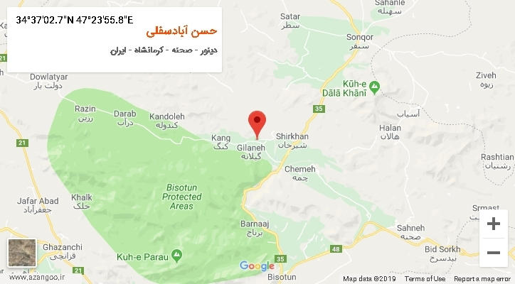 روستای حسن آبادسفلی بر روی نقشه