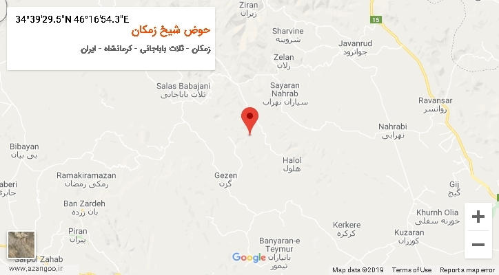 روستای حوض شیخ زمکان بر روی نقشه