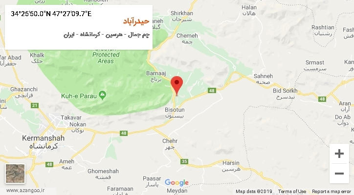 روستای حیدرآباد بر روی نقشه