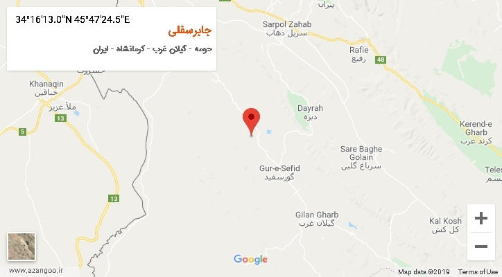 روستای جابرسفلی بر روی نقشه