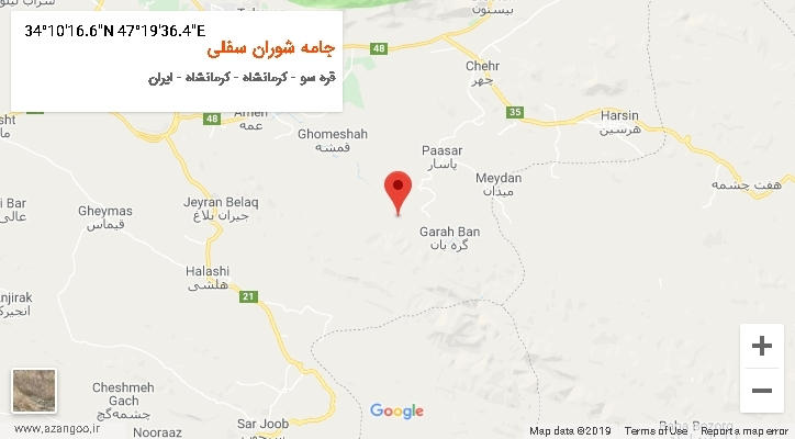 روستای جامه شوران سفلی بر روی نقشه