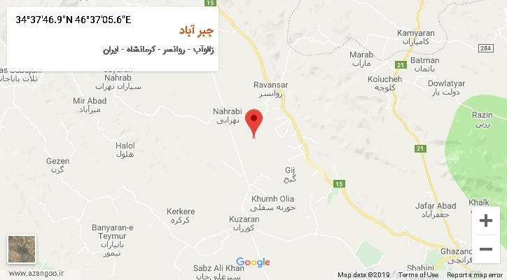 روستای جبر آباد بر روی نقشه