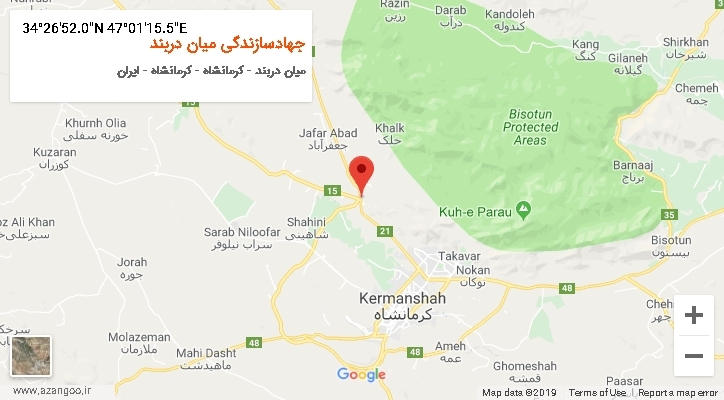 روستای جهادسازندگی میان دربند بر روی نقشه