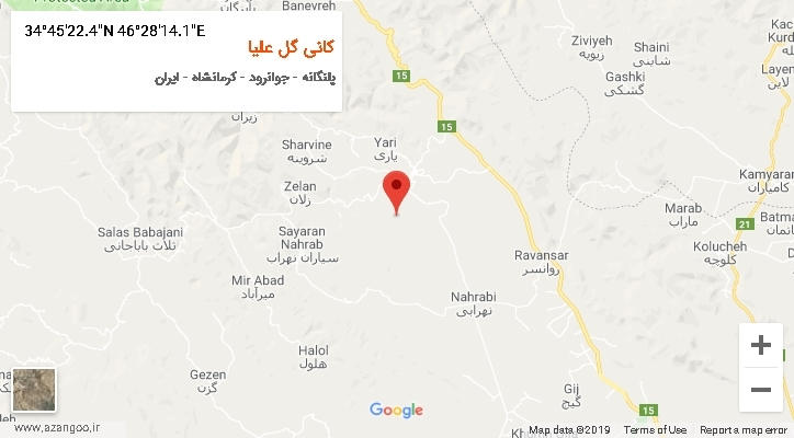 روستای کانی گل علیا بر روی نقشه