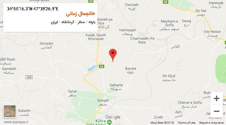 روستای خانجمال زمانی بر روی نقشه