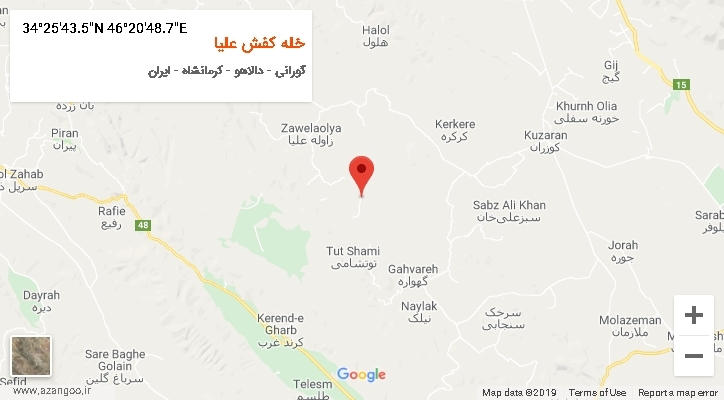 روستای خله کفش علیا بر روی نقشه