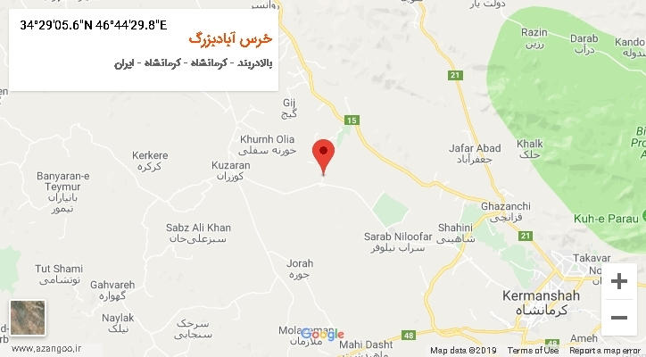 روستای خرس آبادبزرگ بر روی نقشه