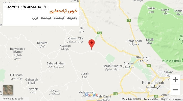 روستای خرس آبادجعفری بر روی نقشه