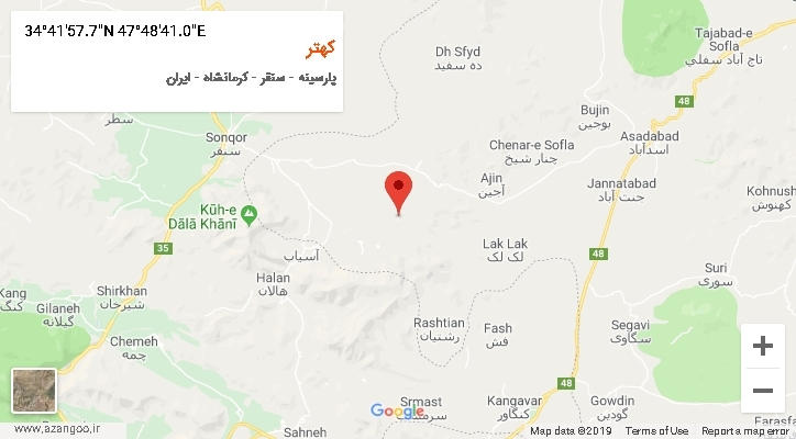 روستای کهتر بر روی نقشه