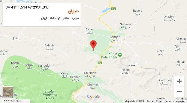روستای خیاران بر روی نقشه
