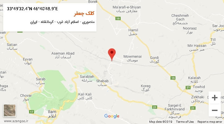 روستای کلک جعفر بر روی نقشه