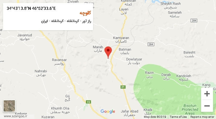 روستای کلوچه بر روی نقشه