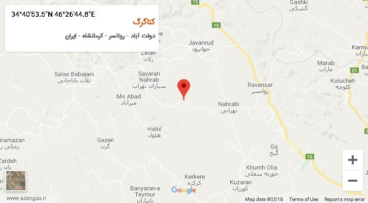 روستای کناگرگ بر روی نقشه