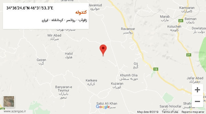 روستای کندوله بر روی نقشه