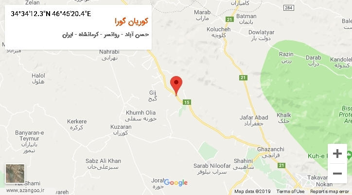 روستای کوریان گورا بر روی نقشه