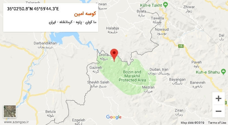 روستای کوسه امین بر روی نقشه