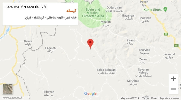 روستای کیسله بر روی نقشه