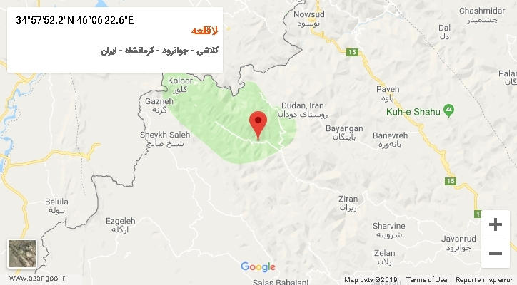 روستای لاقلعه بر روی نقشه